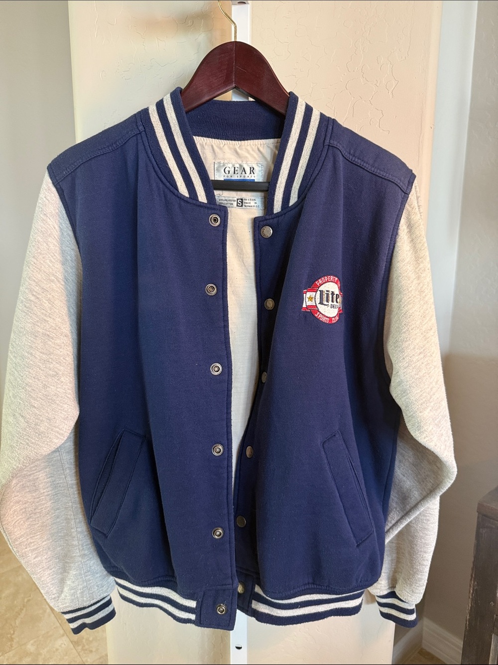 VINTAGE LITE BEER SPORTSCLUB LETTERMAN JACKET.